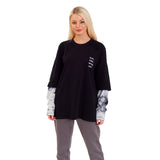 FragON tie dye long sleeve T-shirt, grey, 2XL