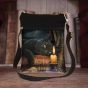 Small The Witching Hour Fantasy Witch Cat Shoulder Bag by Lisa Parker