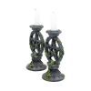Set of 2 Wiccan Pentagram Candlesticks Witch Candle Holders