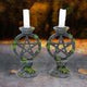Set of 2 Wiccan Pentagram Candlesticks Witch Candle Holders