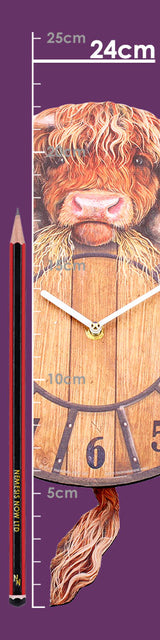 Highland Tickin' Cow Pendulum Clock