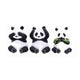 Three Wise Pandas Bear Ornaments