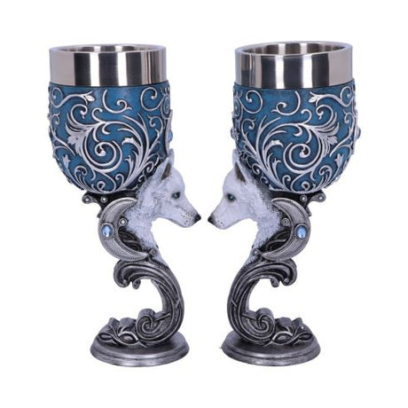 Wild at Heart Twin Wolf Heart Set of Two Goblets – billede 4