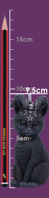 Pawzuph Black Horned Cat Hanging Decorative Ornament 10cm