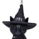 Purrah Black Witch Cat Hanging Decorative Ornament 11.5cm