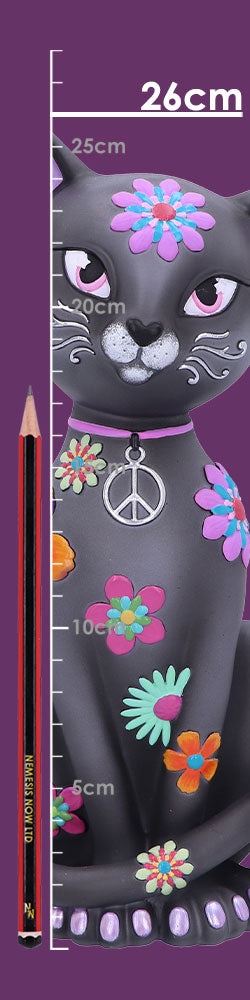 Hippy Kitty Black Cat Ornament  26cm