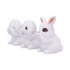 Three Wise White Bunny Figurines