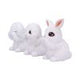 Three Wise White Bunny Figurines