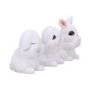 Three Wise White Bunny Figurines