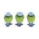 Three Wise Blue Tit Figurines in See no, Hear no, Speak no evil poses