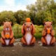 Three Wise Capybaras 10.5cm