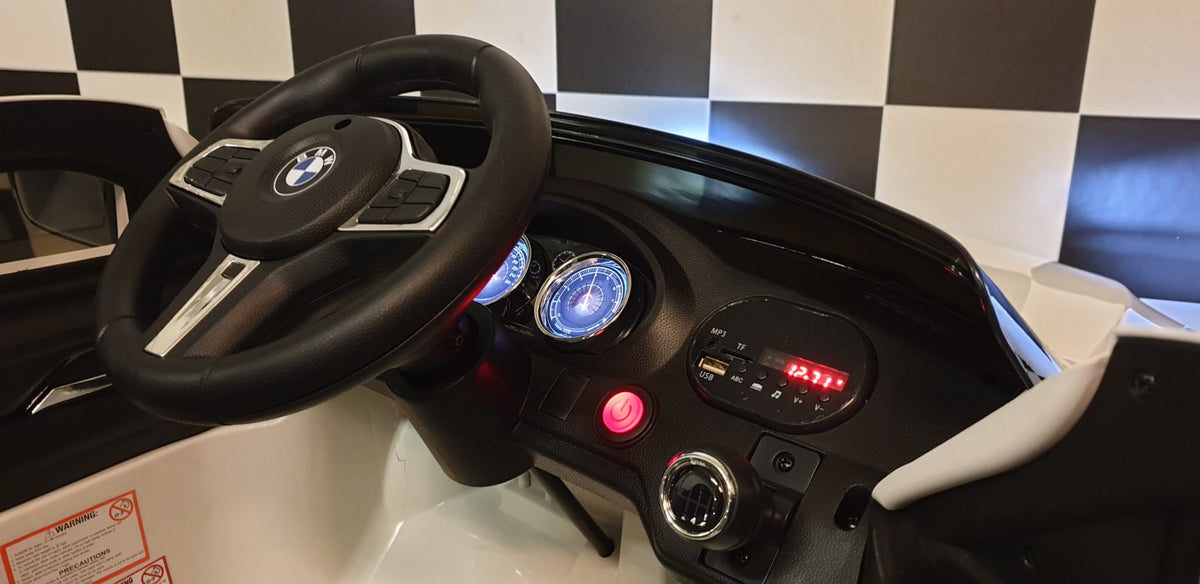 BMW GT 12V electric car for kids with remote control – white