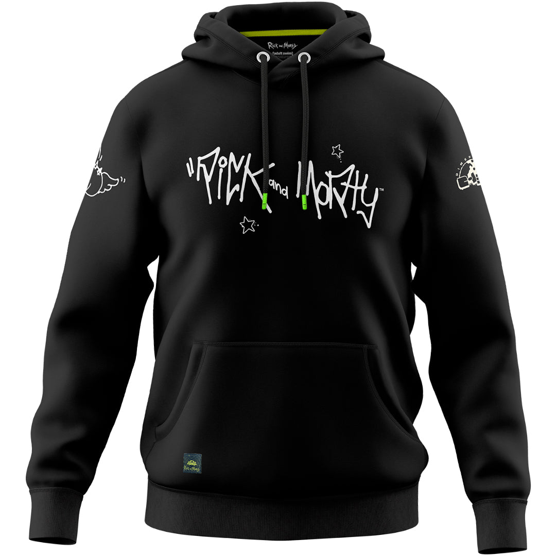 Rick and Morty hoodie with logo black, L