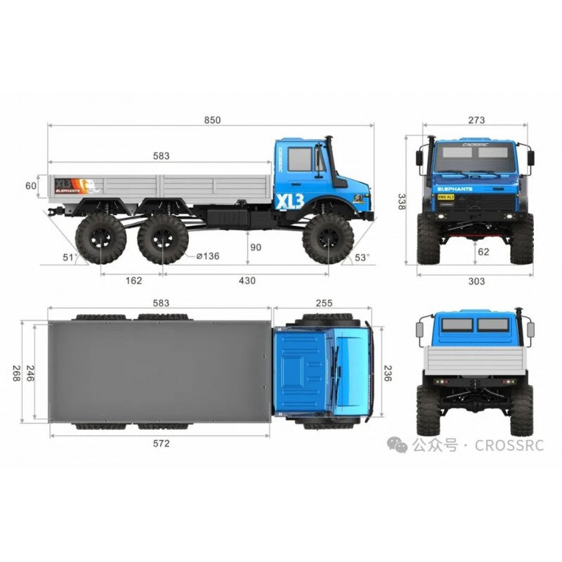 Crawling kit - EMO XL3 1/8 RTR 775 Brushed kit (Blue)