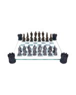 Raised Fantasy Kingdom Of The Dragon Chess Set With Corner Towers 43cm – billede 7