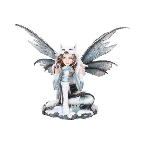 Fae-Lore Winter Fairy Wearing Wolf Hide 30cm – billede 2
