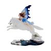 Free Spirit Figurine Fairy and White Winter Wolf Ornament – billede 3