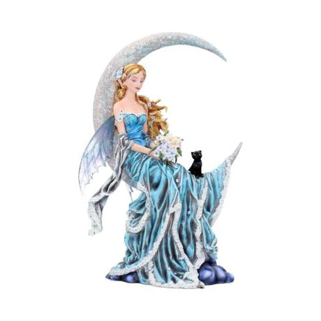 Nene Thomas Wind Moon Blue Crescent Moon Fairy and Cat Companion Figurine – billede 2