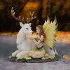 Adoration stag and spring fairy medium figurine – billede 8