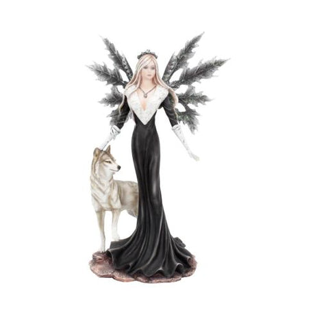 Dark Aura Fairy With Her Grey Wolf Companion 24cm – billede 2