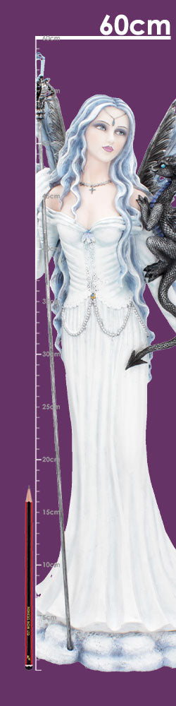 Ice Fairy Figurine With Dragon Companion Adica 57cm