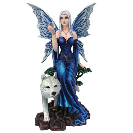 Talanoa Blue Fairy and White Wolf Companion Figurine – billede 2