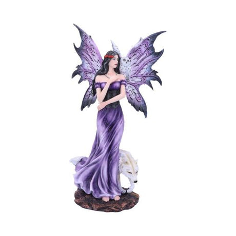 Amethyst Companions Purple Wolf and Owl Fairy Companion Figurine – billede 2