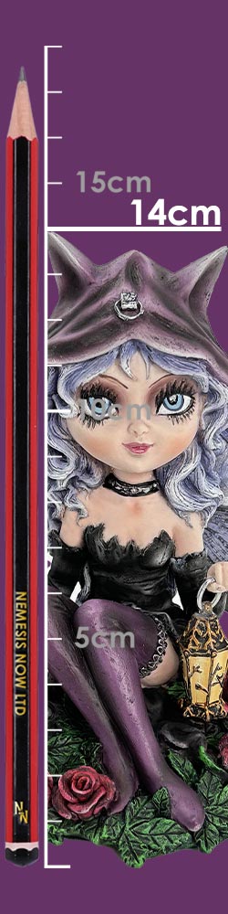 Midnight Fae Gothic Fairy with Cat Figurine