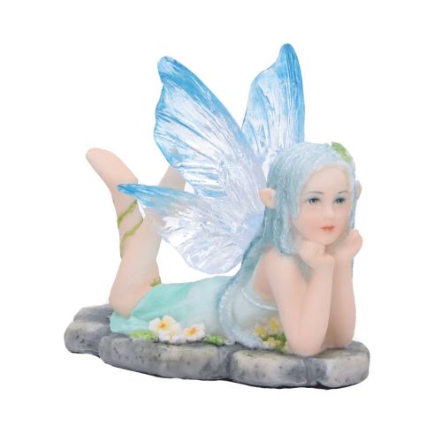 Amelia - Nature fairy figurine with clear blue wings