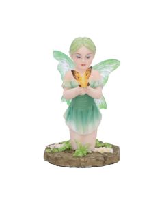 Amelia - Nature fairy figurine with clear blue wings