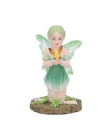 Amelia - Nature fairy figurine with clear blue wings