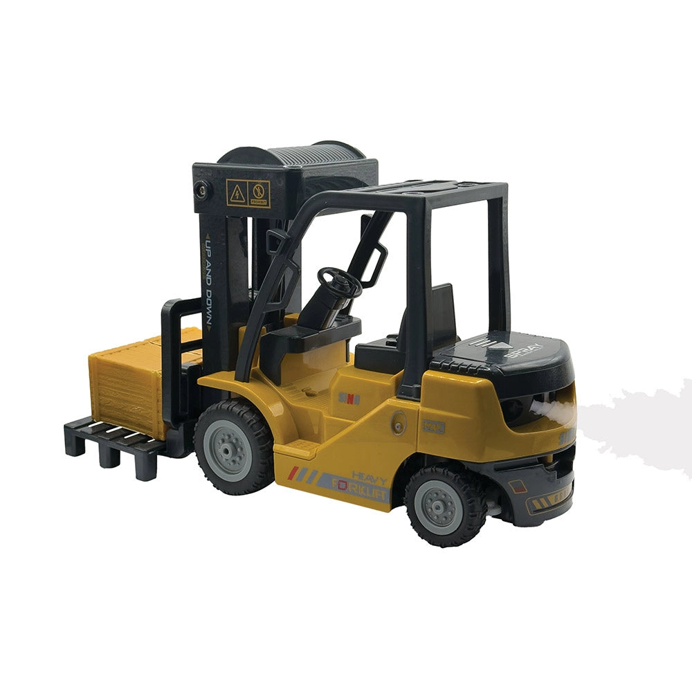 Remote-controlled mini truck with smoke, lift and pallet - ready to run with USB charging