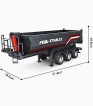 Huina 1509 1/18 RC Dumper Trailer – Remote-controlled Tipping Trailer for Truck