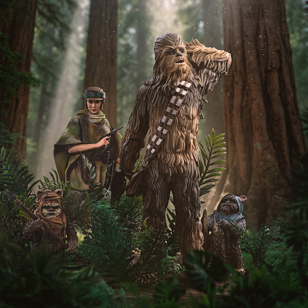 Iron Studios Star Wars Episode Vi - Chewbacca And Tokkat Statue Art Scale 1/10