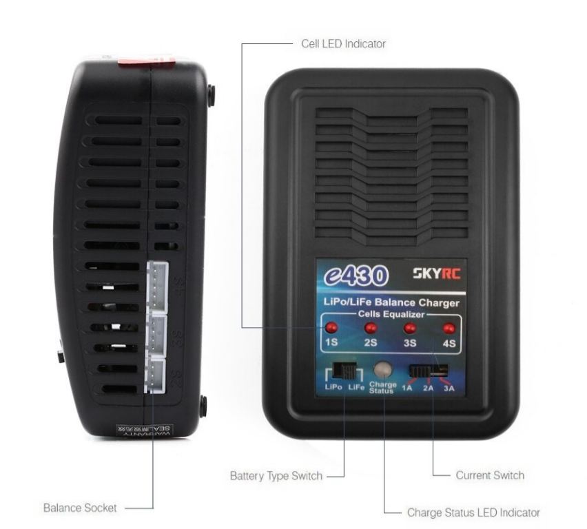 Budget LiPo/LiFe charger 2-4s (7,4v to 14,8V) SkyRC e430