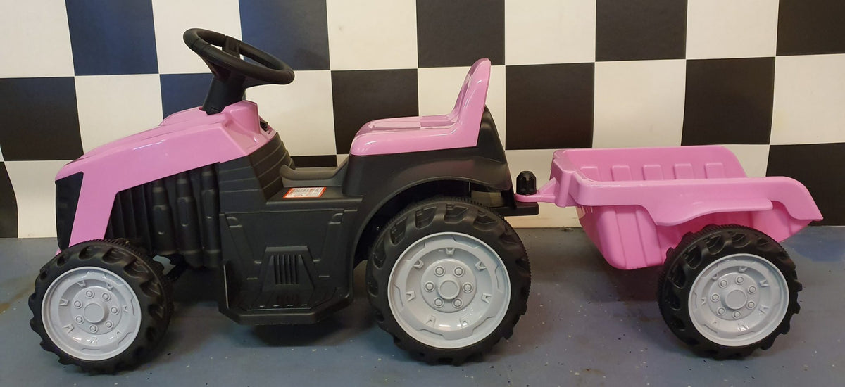 Kids' tractor 6V – 1 seat, pink