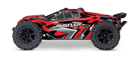 Traxxas Rustler 4X4 XL-5 rød – set fra siden