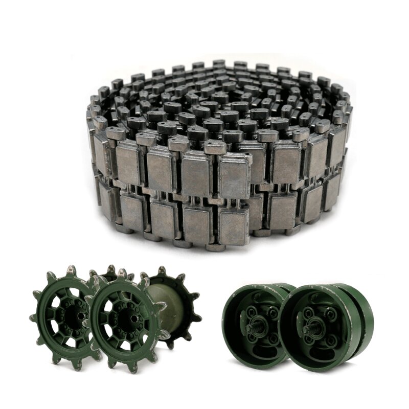 Leopard 2A6 metal tracks, drive and idler wheels