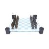 Raised Fantasy Kingdom Of The Dragon Chess Set With Corner Towers 43cm – billede 2