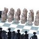 Raised Fantasy Dragon Chess Set With Corner Towers 43cm