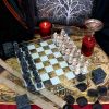 Raised Fantasy Dragon Chess Set With Corner Towers 43cm