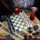 Raised Fantasy Dragon Chess Set With Corner Towers 43cm