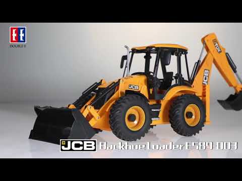 Remote-controlled JCB tractor with bucket and backhoe