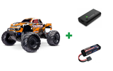 Kombopakke: Stampede 2WD 1/10 RTR TQ EHD BlueX USB-C - With Battery/Charger + USB-C lader og 2S batteri