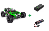 Kombopakke: Rustler 2WD 1/10 RTR TQ EHD Blue-X USB-C - With Battery/Charger + USB-C lader og 2S batteri