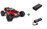 Kombopakke: Rustler 2WD 1/10 RTR TQ EHD Blue-X USB-C - With Battery/Charger + USB-C lader og 2S batteri