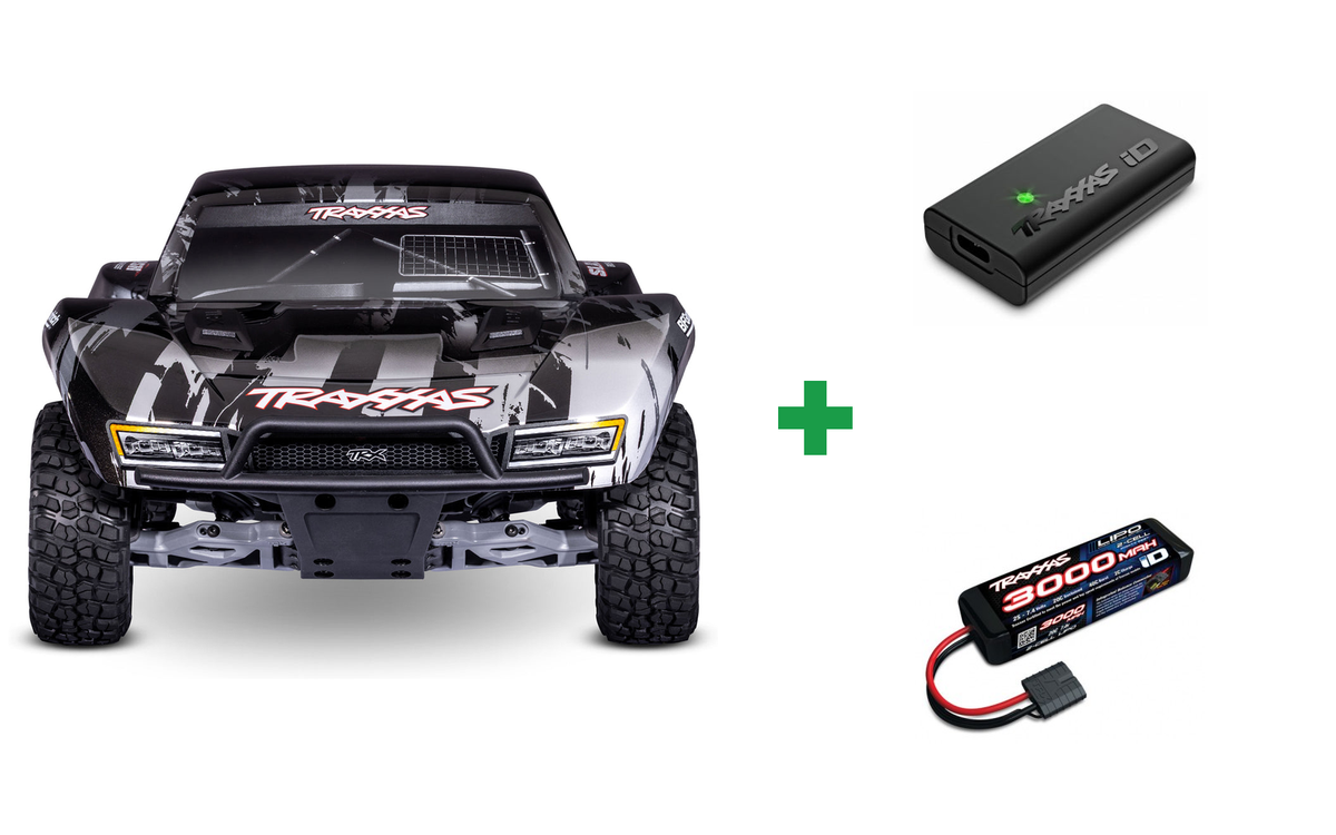 Kombopakke: Slash 2WD 1/10 HD VX3 BL 3S RTR + USB-C lader og 2S batteri
