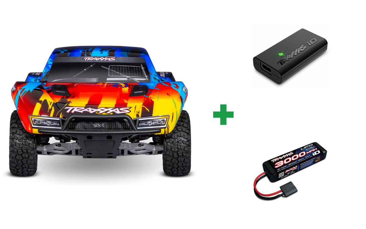 Kombopakke: Slash 2WD 1/10 HD VX3 BL 3S RTR RockÂ´nÂ´Roll + USB-C lader og 2S batteri