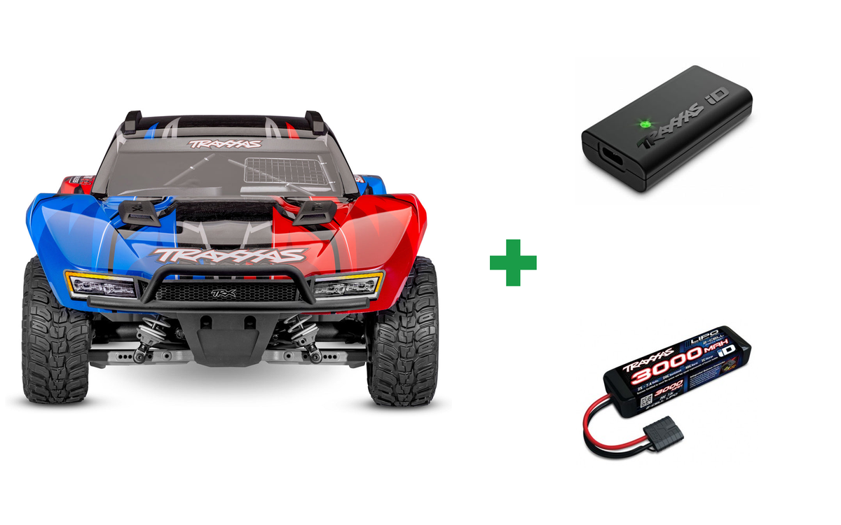Kombopakke: Slash 4x4 1/10 HD VX3 BL 3S RTR + USB-C lader og 2S batteri