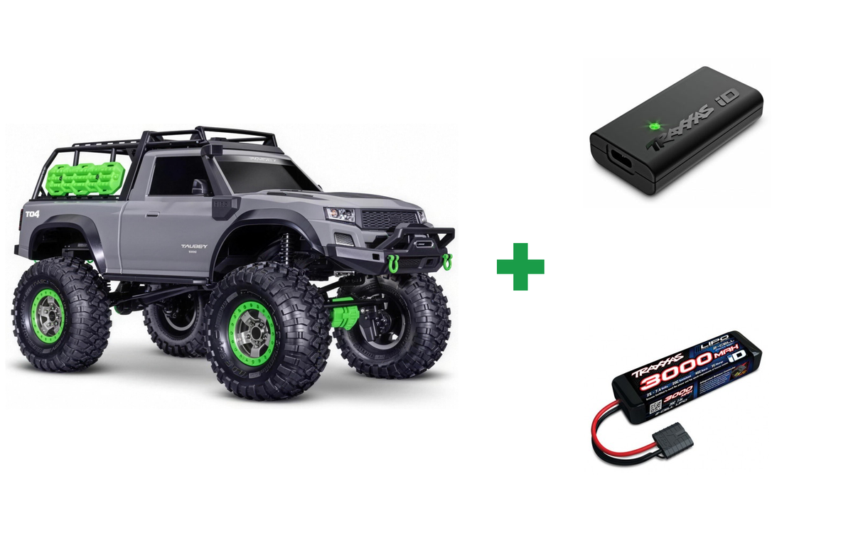 Kombopakke: Traxxas 82044-4 TRX-4 Sport Scale Crawler High TrailTruck 1/10 RTR + USB-C lader og 2S batteri